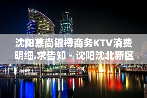 沈阳慕尚银樽商务KTV消费明细.求告知 - 沈阳沈北新区KTV大全 