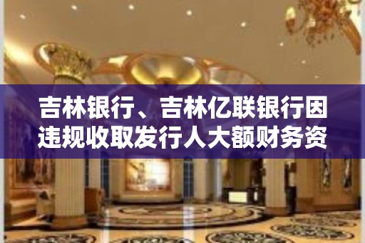 吉林银行、吉林亿联银行因违规收取发行人大额财务资助 交易商协会对其开展自律调查