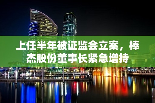 上任半年被证监会立案，棒杰股份董事长紧急增持