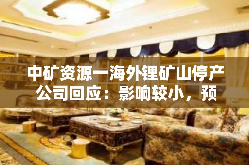 中矿资源一海外锂矿山停产 公司回应：影响较小，预计下周复工