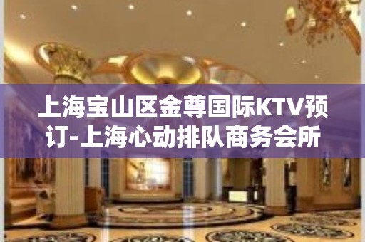 上海宝山区金尊国际KTV预订-上海心动排队商务会所是你理想型的