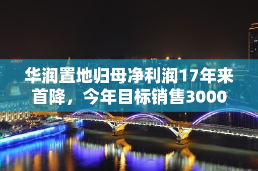 华润置地归母净利润17年来首降，今年目标销售3000亿