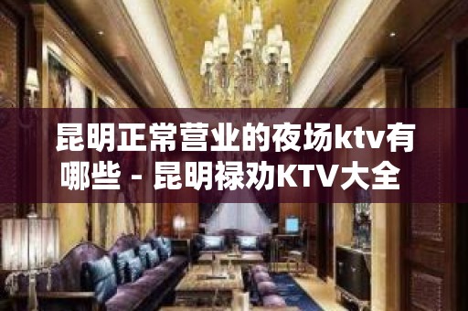 昆明正常营业的夜场ktv有哪些 - 昆明禄劝KTV大全 