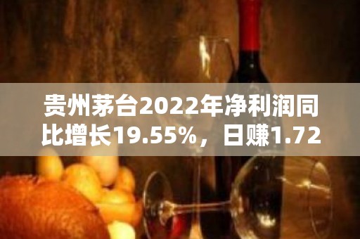 贵州茅台2022年净利润同比增长19.55%，日赚1.72亿