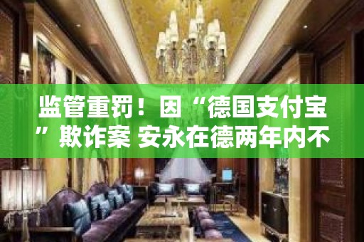 监管重罚！因“德国支付宝”欺诈案 安永在德两年内不得接受上市新客户