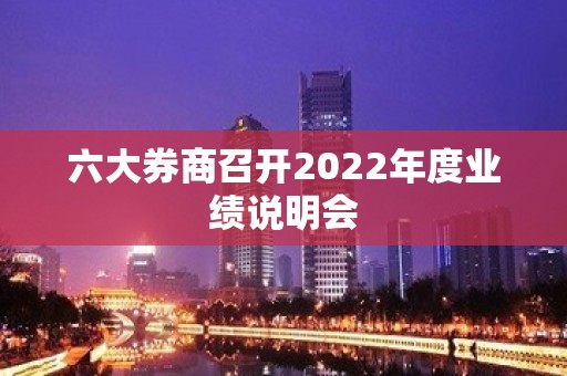 六大券商召开2022年度业绩说明会