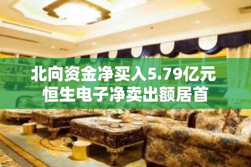 北向资金净买入5.79亿元 恒生电子净卖出额居首