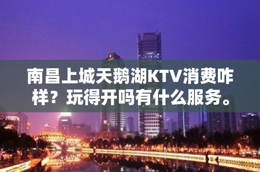 南昌上城天鹅湖KTV消费咋样？玩得开吗有什么服务。