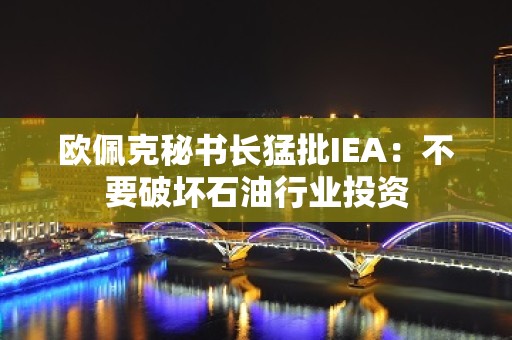 欧佩克秘书长猛批IEA：不要破坏石油行业投资