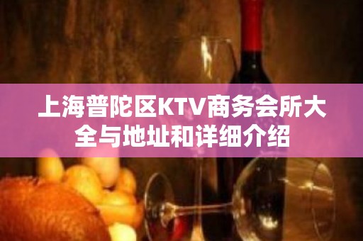 上海普陀区KTV商务会所大全与地址和详细介绍