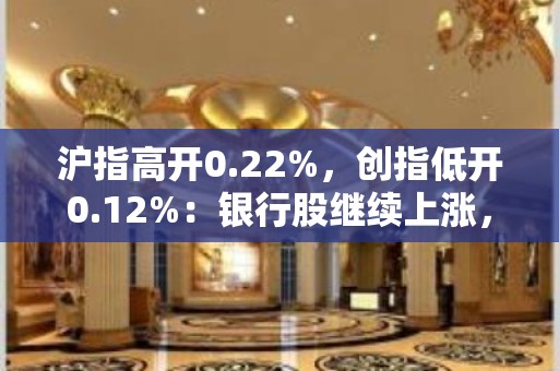 沪指高开0.22%，创指低开0.12%：银行股继续上涨，中特估概念股涨幅靠前