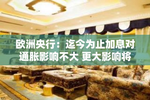 欧洲央行：迄今为止加息对通胀影响不大 更大影响将在2024年出现