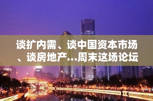 谈扩内需、谈中国资本市场、谈房地产…周末这场论坛，信息量很大