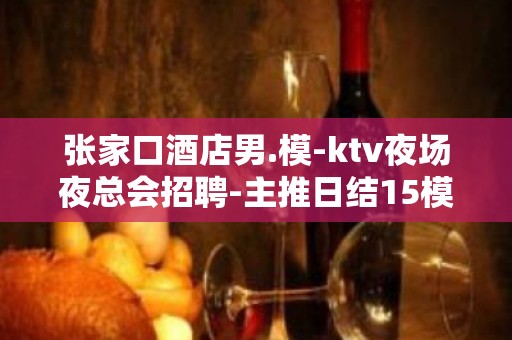 张家口酒店男.模-ktv夜场夜总会招聘-主推日结15模特（新场所）