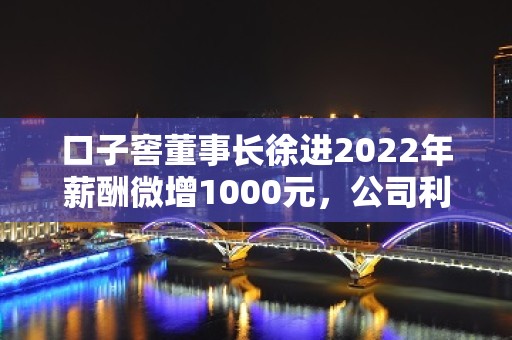 口子窖董事长徐进2022年薪酬微增1000元，公司利润下降10.24%