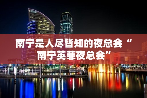 南宁是人尽皆知的夜总会“南宁英菲夜总会”