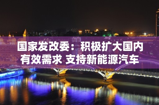 国家发改委：积极扩大国内有效需求 支持新能源汽车、养老服务、教育医疗文化体育服务等消费