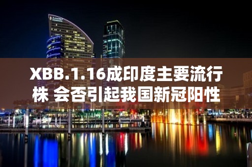 XBB.1.16成印度主要流行株 会否引起我国新冠阳性数反弹