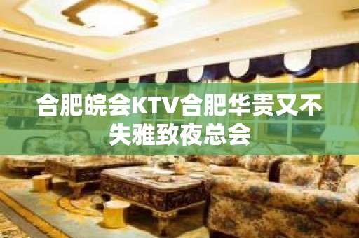 合肥皖会KTV合肥华贵又不失雅致夜总会