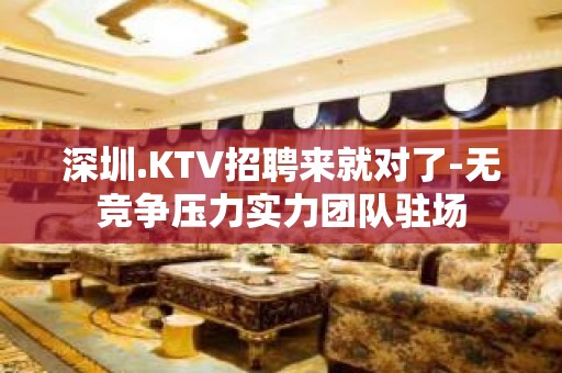 深圳.KTV招聘来就对了-无竞争压力实力团队驻场