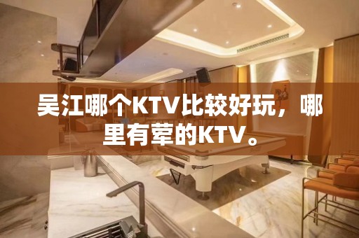 吴江哪个KTV比较好玩，哪里有荤的KTV。