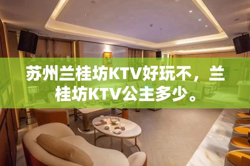 苏州兰桂坊KTV好玩不，兰桂坊KTV公主多少。