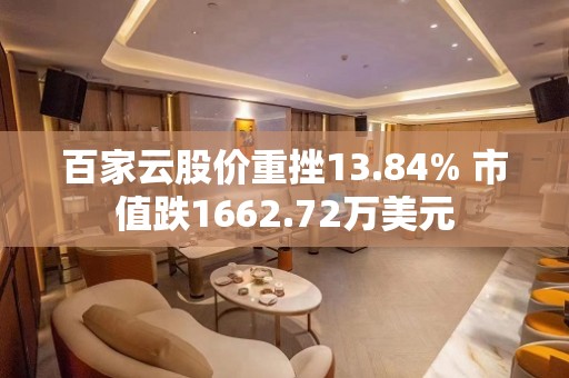 百家云股价重挫13.84% 市值跌1662.72万美元