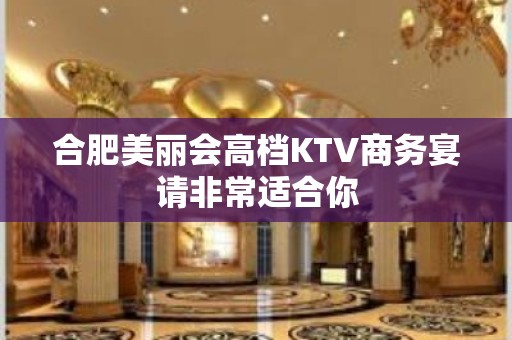 合肥美丽会高档KTV商务宴请非常适合你