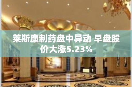 莱斯康制药盘中异动 早盘股价大涨5.23%