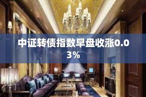 中证转债指数早盘收涨0.03%