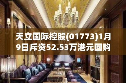 天立国际控股(01773)1月9日斥资52.53万港元回购17.5万股