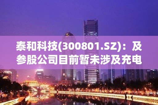 泰和科技(300801.SZ)：及参股公司目前暂未涉及充电桩业务