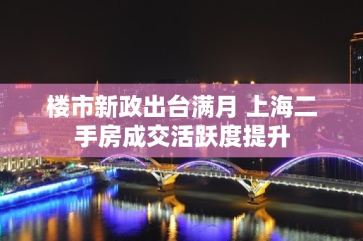 楼市新政出台满月 上海二手房成交活跃度提升