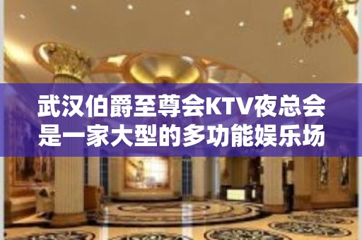 武汉伯爵至尊会KTV夜总会是一家大型的多功能娱乐场所