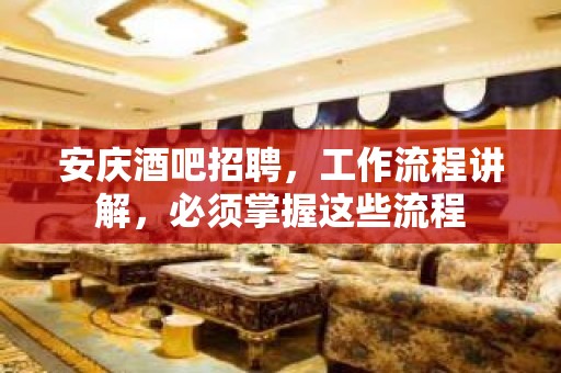 安庆酒吧招聘，工作流程讲解，必须掌握这些流程