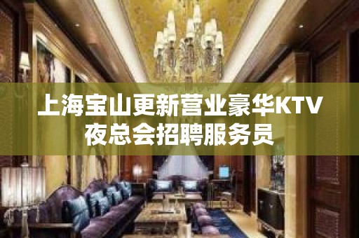 上海宝山更新营业豪华KTV夜总会招聘服务员