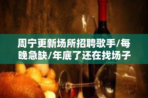 周宁更新场所招聘歌手/每晚急缺/年底了还在找场子