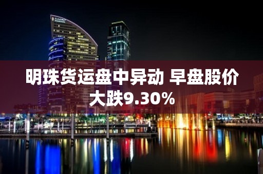 明珠货运盘中异动 早盘股价大跌9.30%