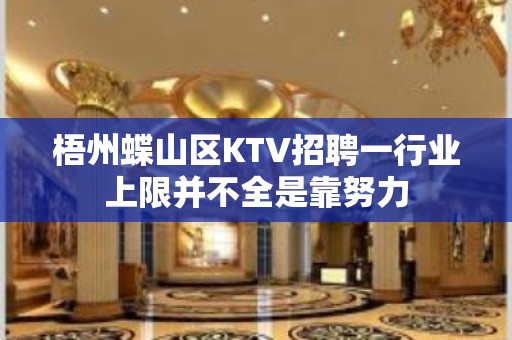 梧州蝶山区KTV招聘一行业上限并不全是靠努力