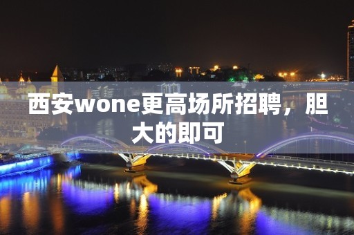 西安wone更高场所招聘，胆大的即可