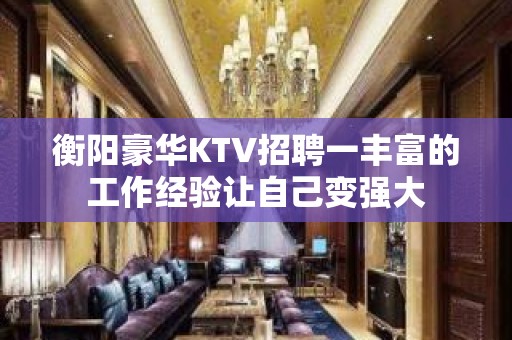 衡阳豪华KTV招聘一丰富的工作经验让自己变强大