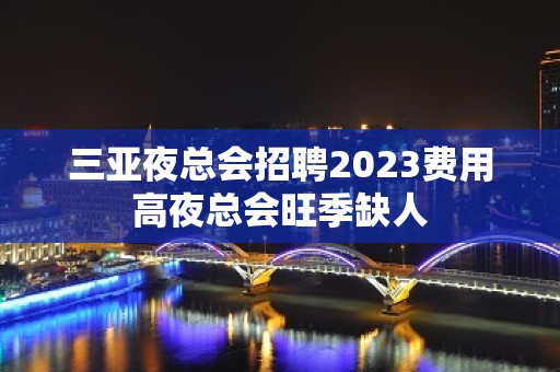 三亚夜总会招聘2023费用高夜总会旺季缺人