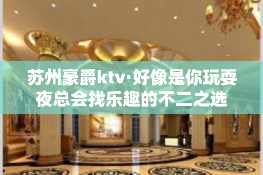 苏州豪爵ktv·好像是你玩耍夜总会找乐趣的不二之选