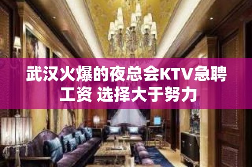 武汉火爆的夜总会KTV急聘 工资 选择大于努力