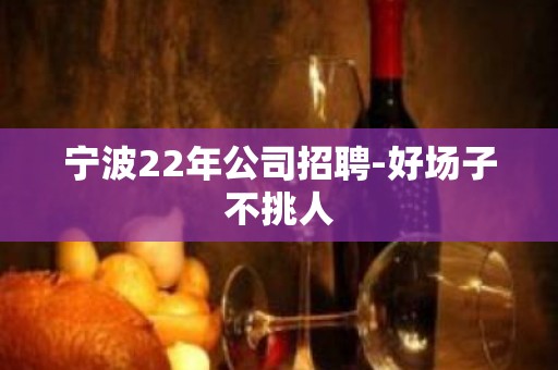 宁波22年公司招聘-好场子不挑人