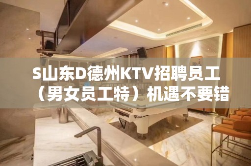 S山东D德州KTV招聘员工（男女员工特）机遇不要错过