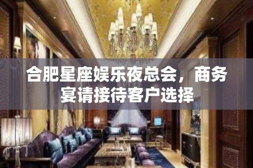 合肥星座娱乐夜总会，商务宴请接待客户选择