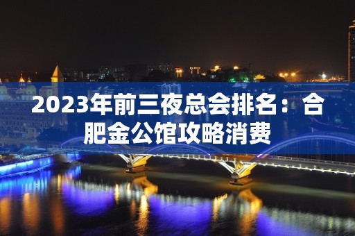 2023年前三夜总会排名：合肥金公馆攻略消费