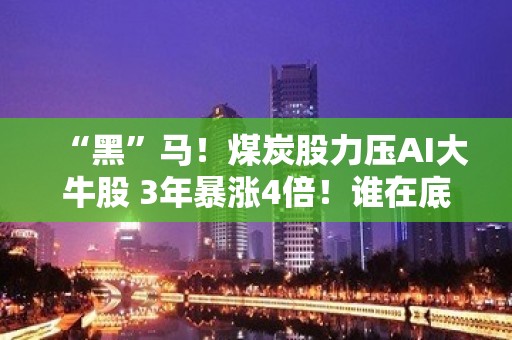 “黑”马！煤炭股力压AI大牛股 3年暴涨4倍！谁在底部接走了筹码？