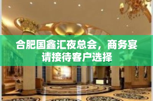 合肥国鑫汇夜总会，商务宴请接待客户选择